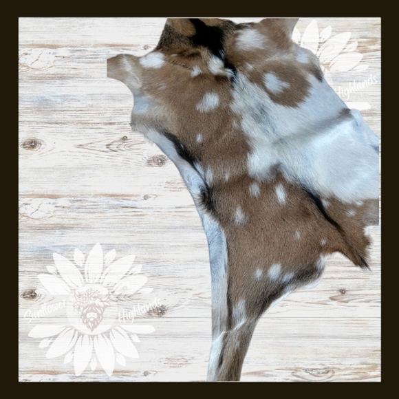 Tri Color Goat Hide Rug Home Accent - Picture 7 of 7